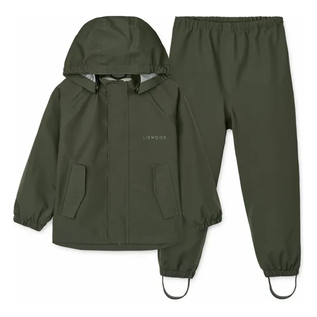 Pedia Recycled Fiber Rain Set | Dark green