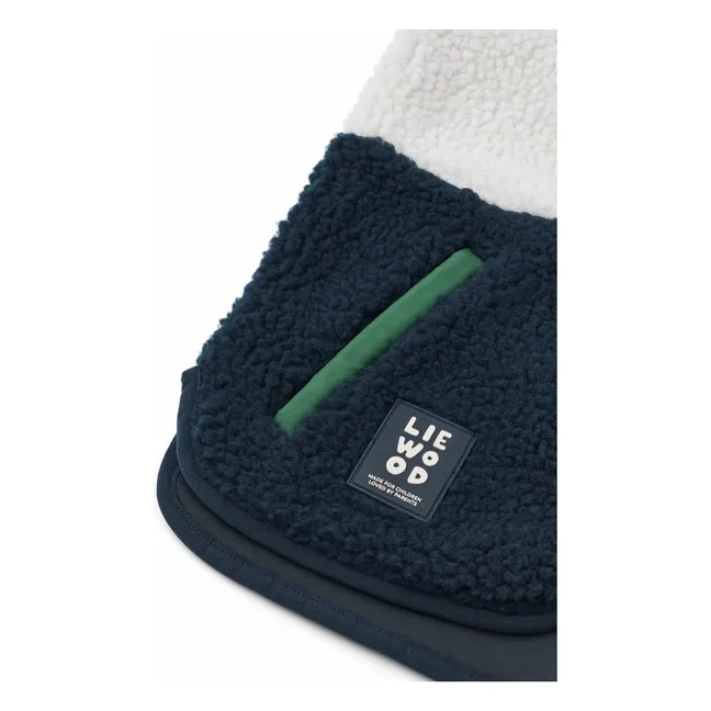 Vada Sleeveless Sherpa Jacket | Navy blue