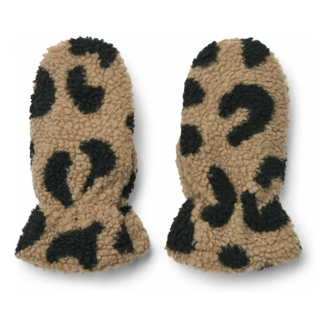 Grethe Sherpa mittens | Leopard