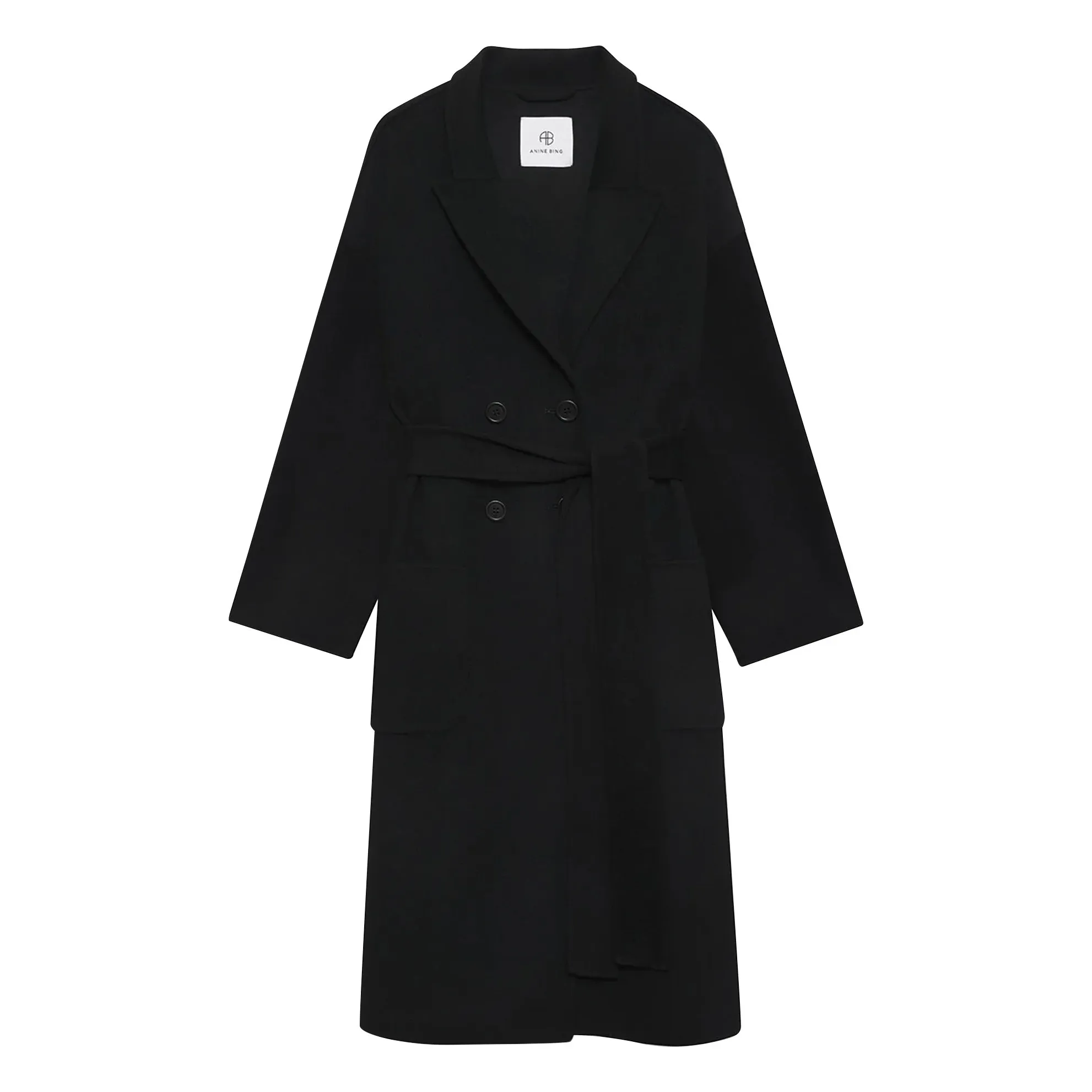 Anine Bing Black Dylan Wool And Cashmere Coat