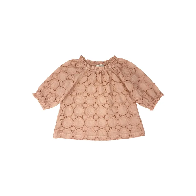 Openwork blouse | Pale pink