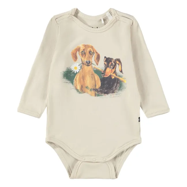 Body de algodón orgánico para perros | Beige