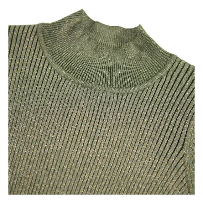 T-shirt Col Roulé Ginevra Coton Bio | Vert kaki