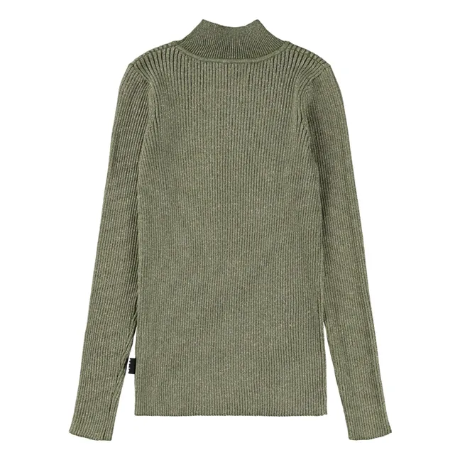 T-shirt Col Roulé Ginevra Coton Bio | Vert kaki