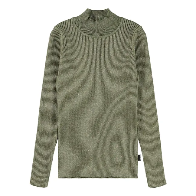 T-shirt Col Roulé Ginevra Coton Bio | Vert kaki