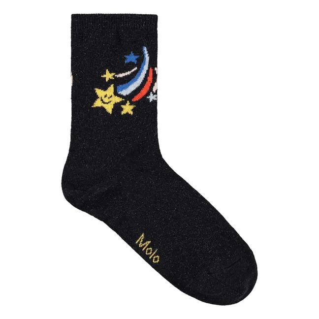Lot de 2 Paires de Chaussettes Nomi Etoiles | Noir