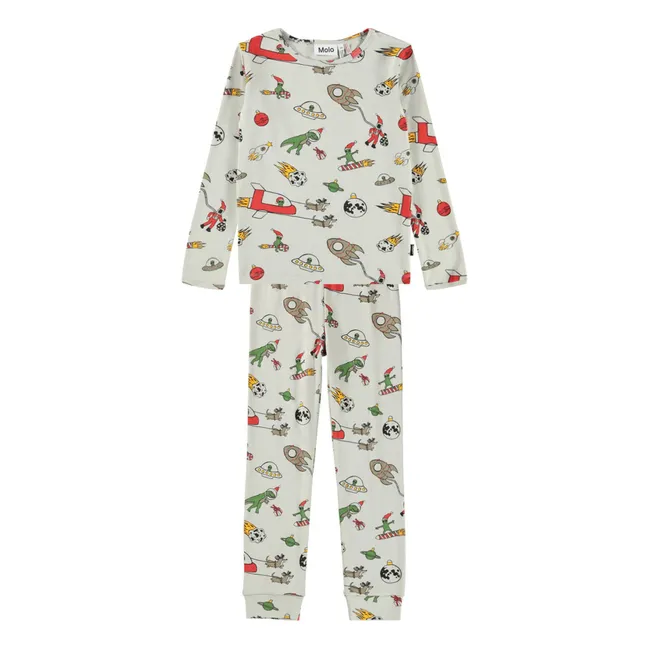 Pyjama Lue Space Coton Bio | Ecru