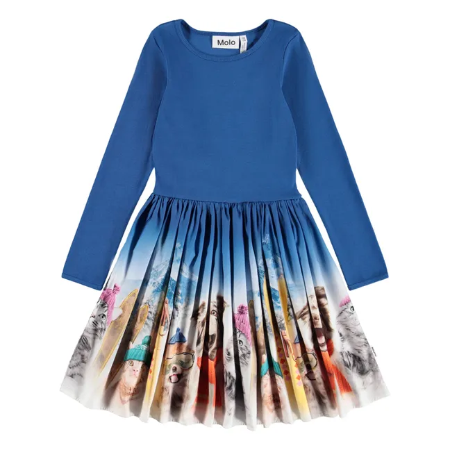 Casie Warm Organic Cotton Dress | Blue