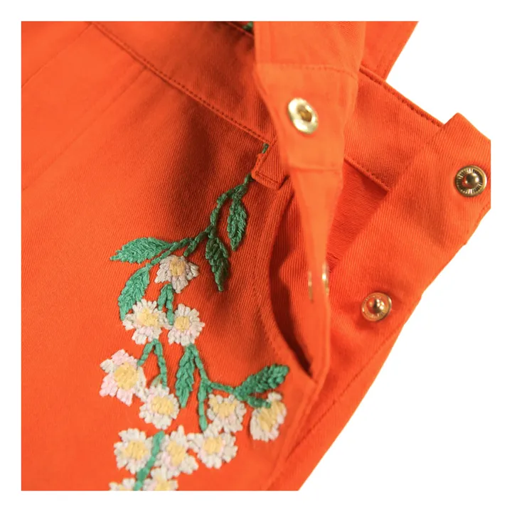 Vestido con peto de algodón orgánico Chakala | Naranja- Imagen del producto n°4