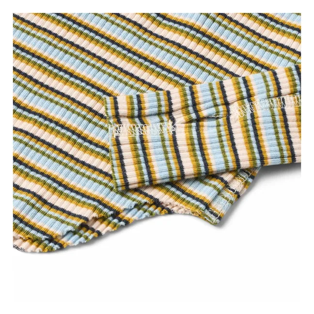 Body in cotone biologico a righe Rochelle Forest | Verde