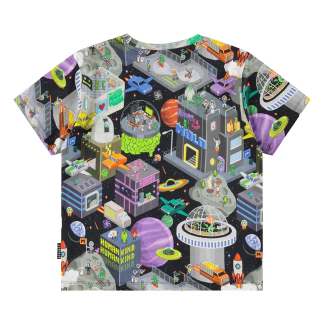 T-shirt Rodney Pixel Space Coton Bio | Noir