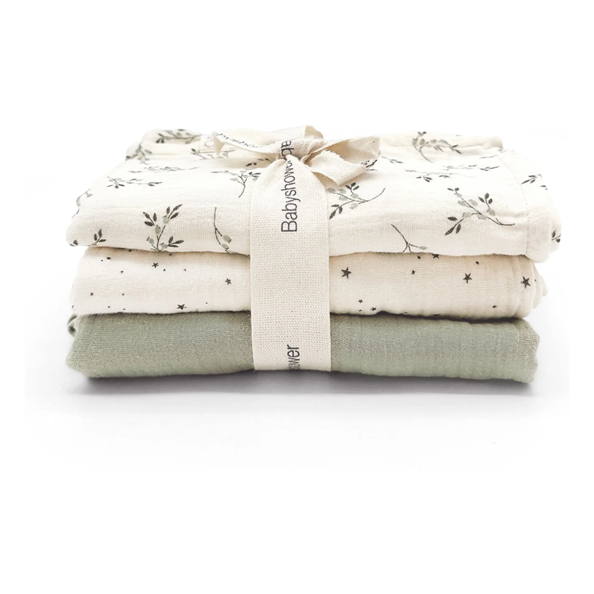 Babyshower - Langes Olive - Set de 3 (Babyshower) - Image 1