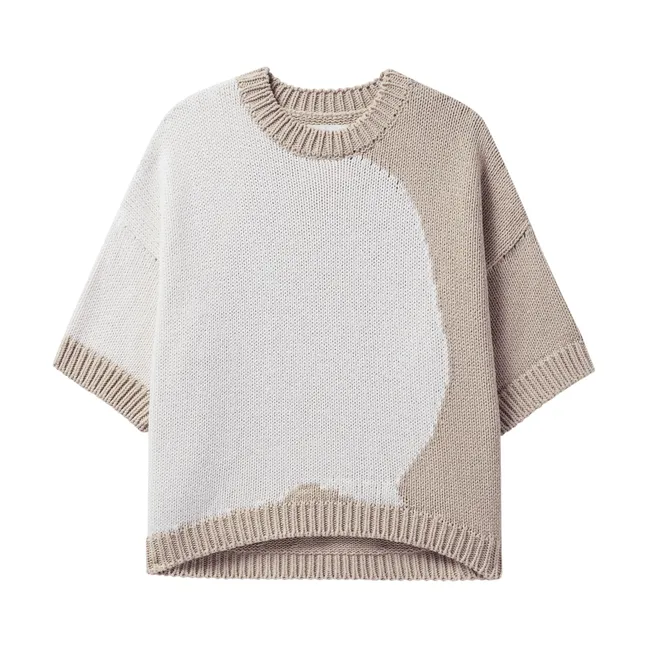 Two-tone sweater | Ecru