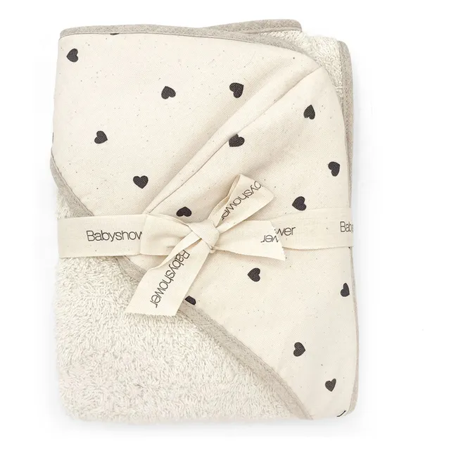 Cœurs bath cape | White