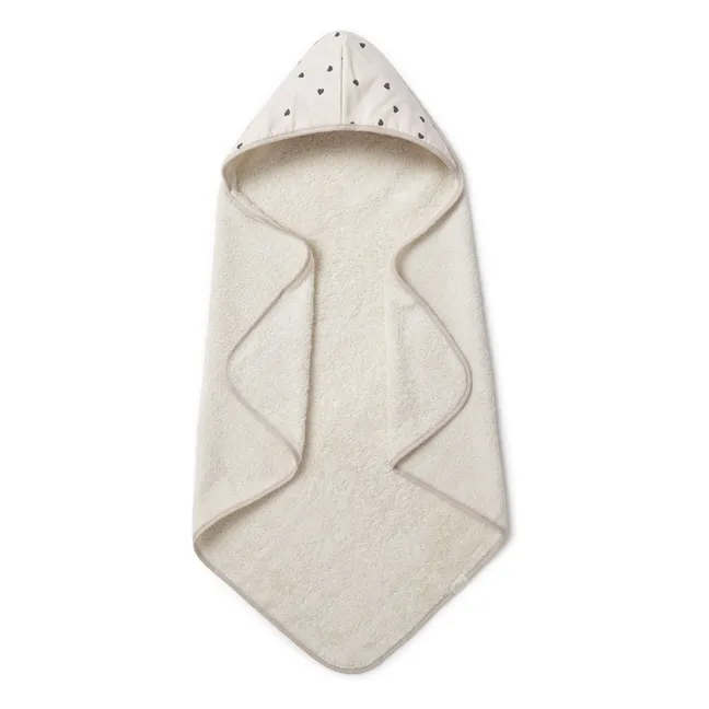 Cœurs bath cape | White