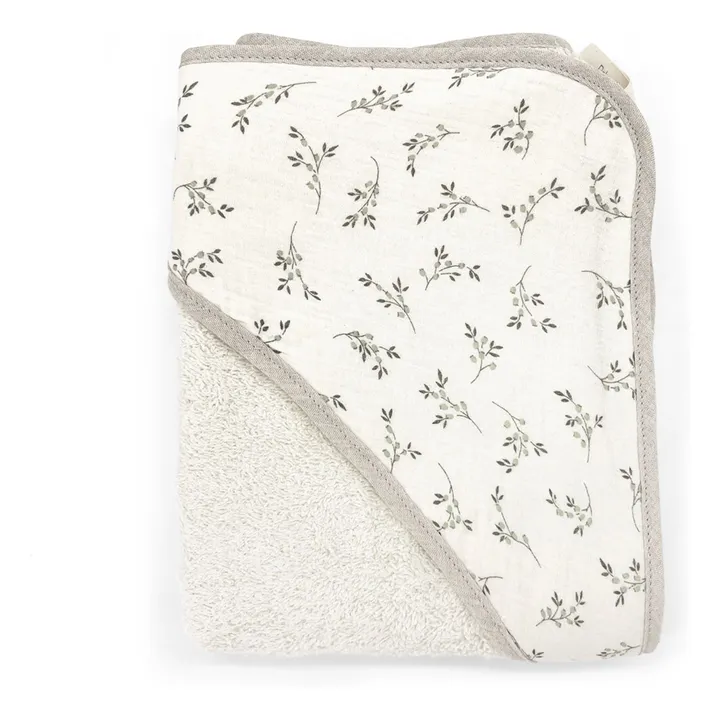 Cape de bain Olive | Ecru- Image produit n°1