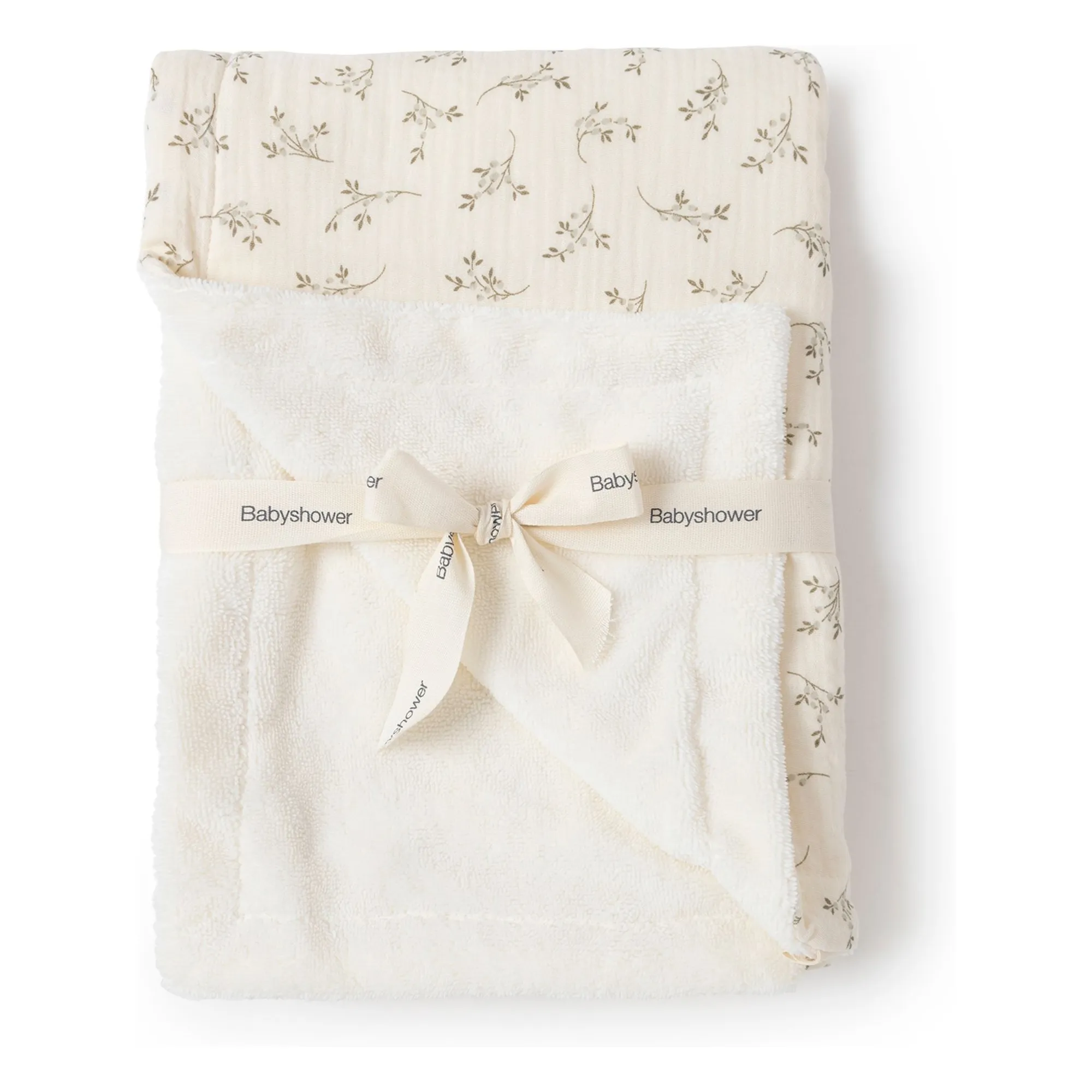 Couverture mi-saison Olive | Ecru- Image produit n°0