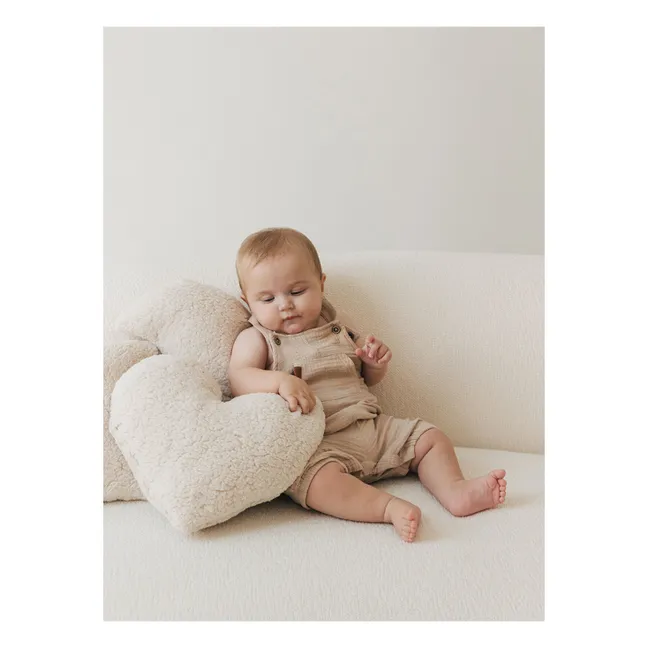 Heart cushion | Ecru