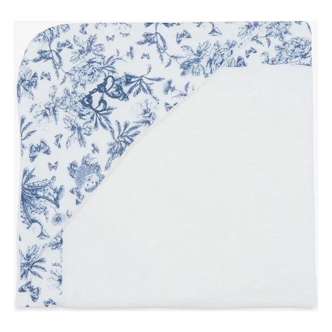 Cape de bain Toile de Jouy | Bleu marine