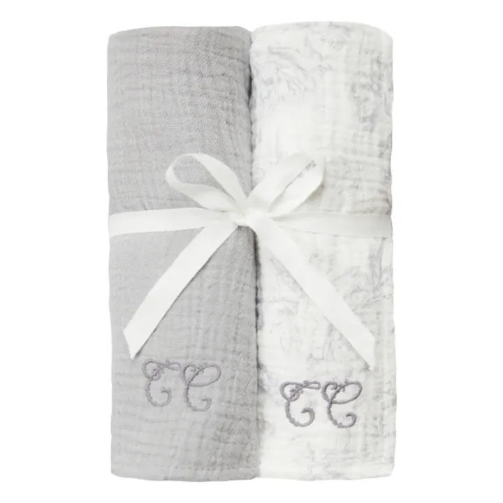 Langes Toile de Jouy - Set de 2 | Gris- Image produit n°0
