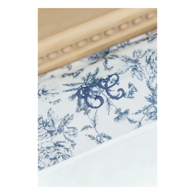 Housse de matelas à langer Toile de Jouy | Bleu marine