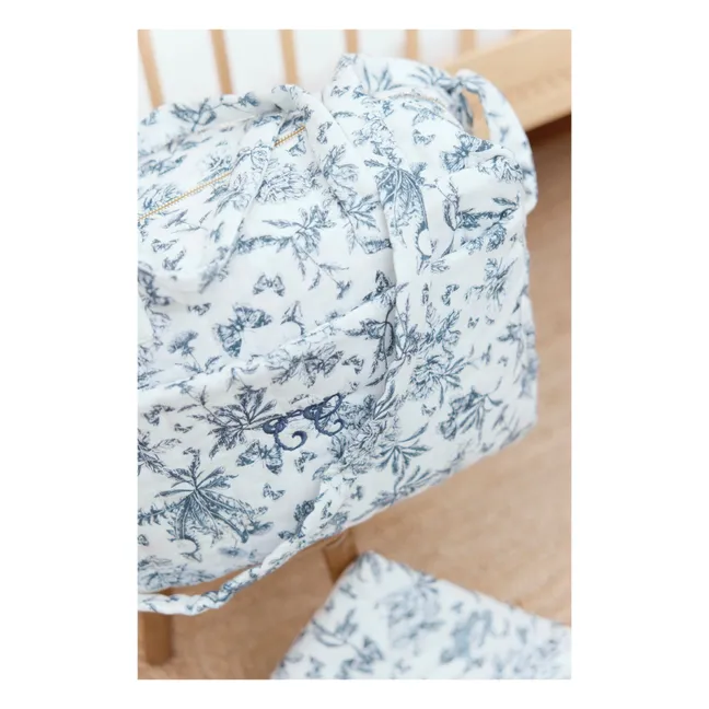 Toile de Jouy changing bag and mattress | Navy blue