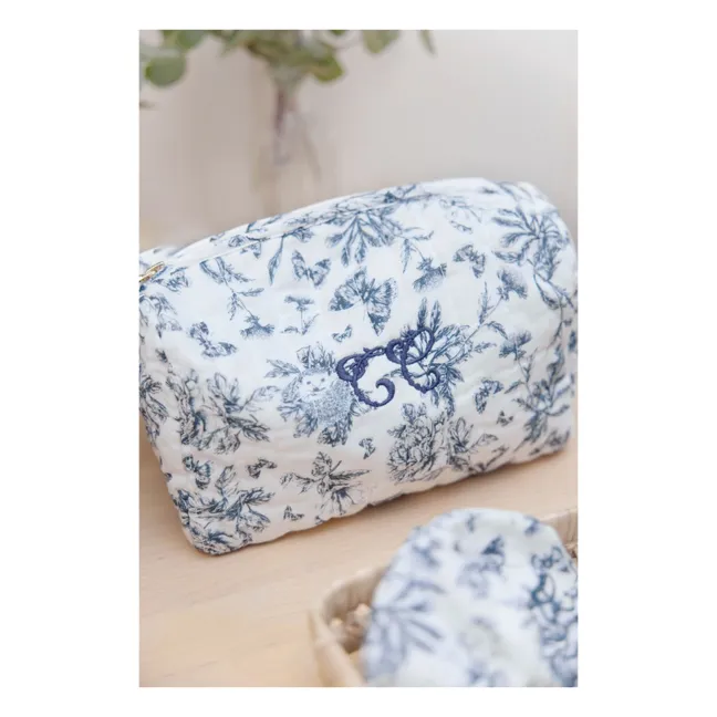 Trousse toilette Toile de Jouy | Bleu marine