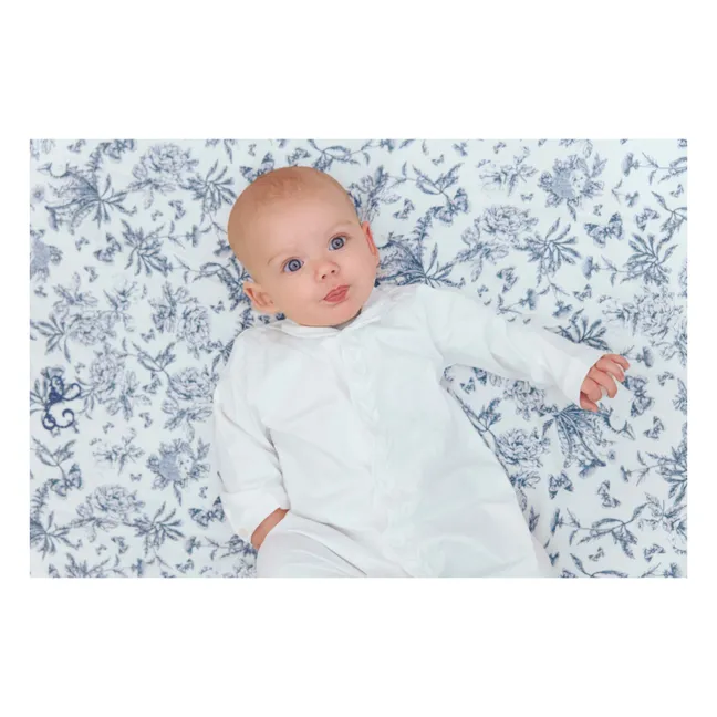 Toile de Jouy blanket | Navy blue