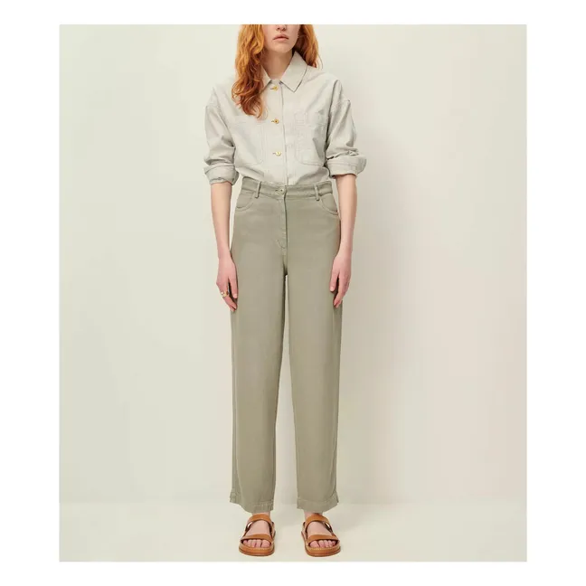 Sur-chemise Notteri Rayures Lin et Coton Bio | Gris