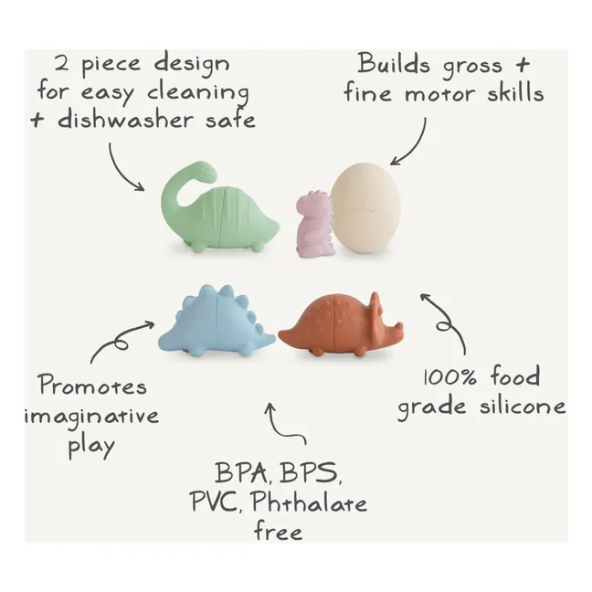Dino bath toys - Set of 4