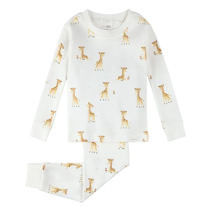 Pijama Jirafas Algodón Ecológico | Marfil- Imagen del producto n°0