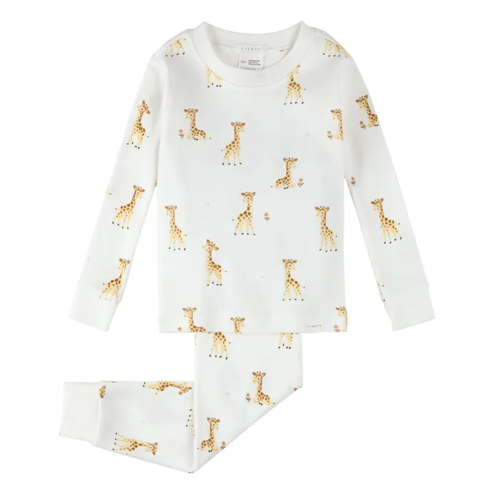 Pyjama Girafes Coton Bio | Ivoire- Image produit n°0