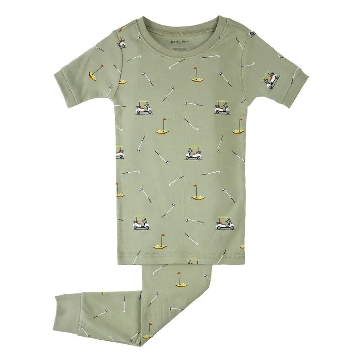 Pijama de golf de algodón ecológico | Verde Kaki- Imagen del producto n°0