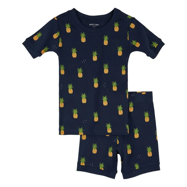 Pyjama Ananas Coton Bio | Bleu nuit
