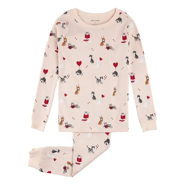 Pyjama Chats Coton Bio | Rose- Image produit n°0