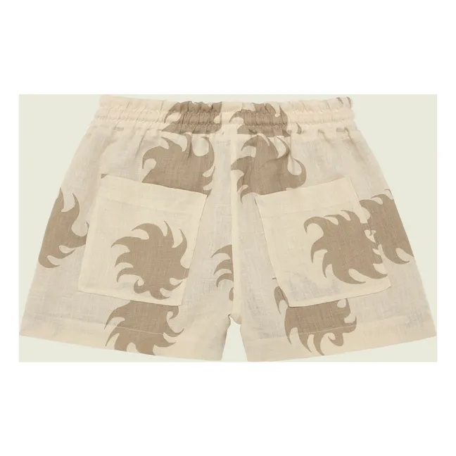 Short Hazel Ember Drizzle Lin | Beige