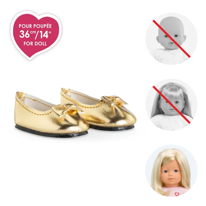 Bailarinas doradas para muñeca de 36 cm | Dorado- Imagen del producto n°5