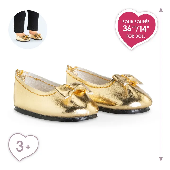 Bailarinas doradas para muñeca de 36 cm | Dorado- Imagen del producto n°4