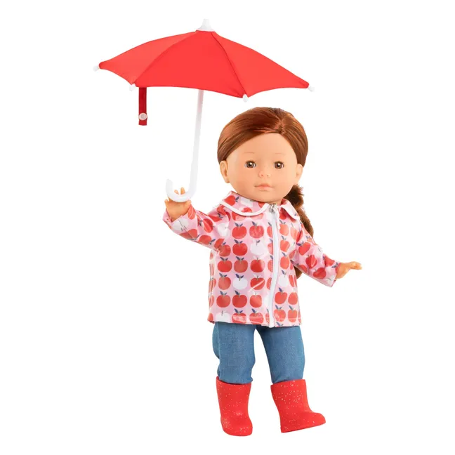 Veste imperméable et ses accessoires Jour de Pluie pour poupée 36 cm | Rouge