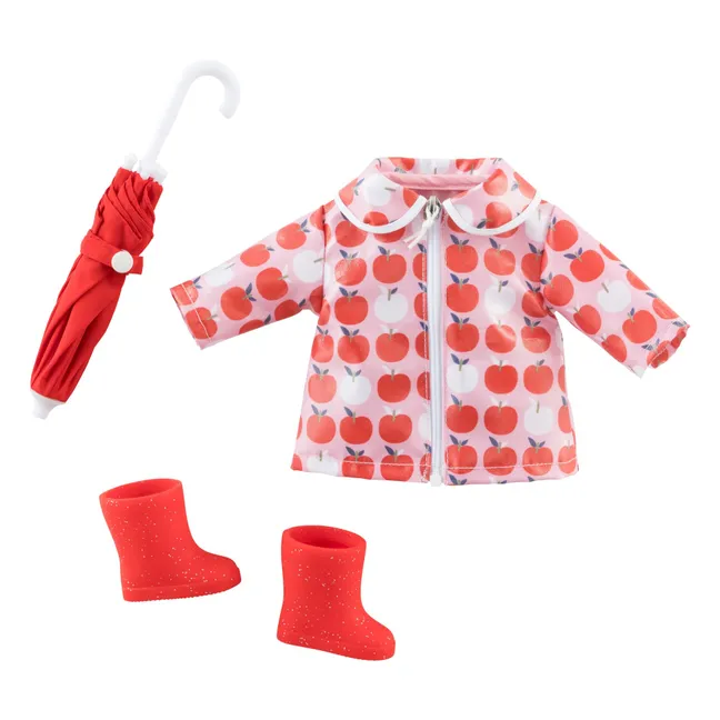 Veste imperméable et ses accessoires Jour de Pluie pour poupée 36 cm | Rouge