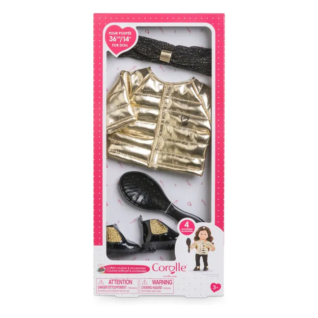 Doudoune et ses accessoires Couture pour poupée 36 cm | Doré