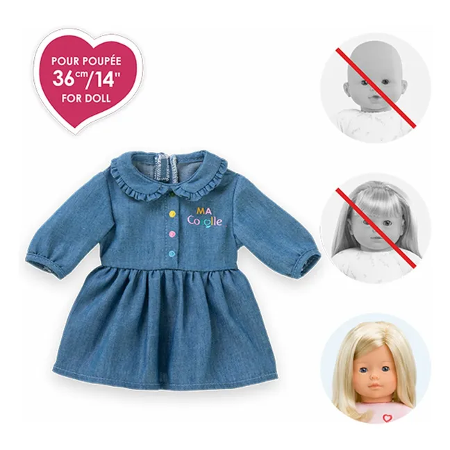 Robe en denim pour poupée 36 cm | Denim