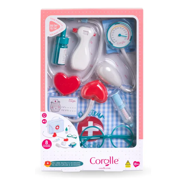 Doctor's case and accessories for dolls 30 cm | Light blue