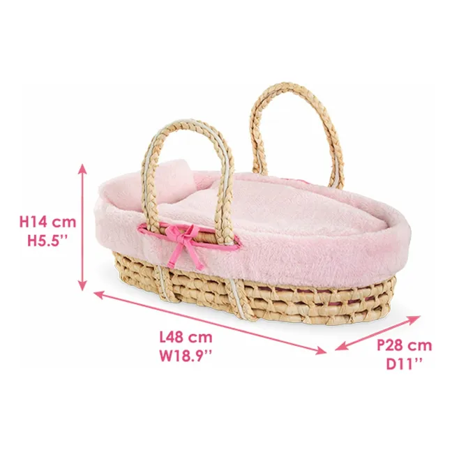 Couffin pour poupon 36 cm | Rose pâle