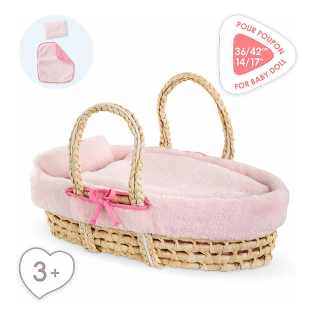 Couffin pour poupon 36 cm | Rose pâle