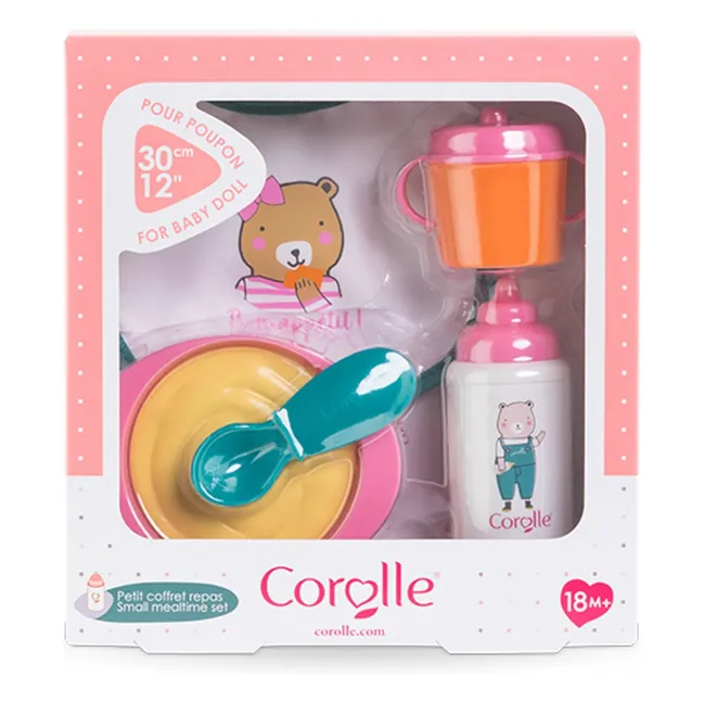 Petit Coffret Repas pour poupon 30 cm | Rose