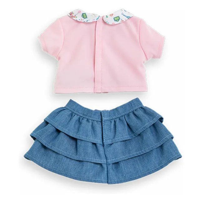 T-shirt et jupe Un week-end à Paris pour poupon 30 cm | Rose pâle