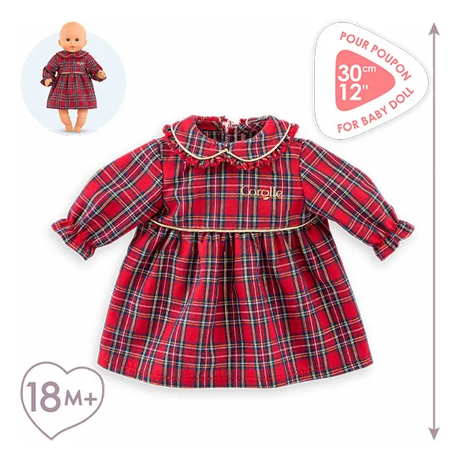 Robe Corolle en Fêtes pour poupon 30 cm | Rouge