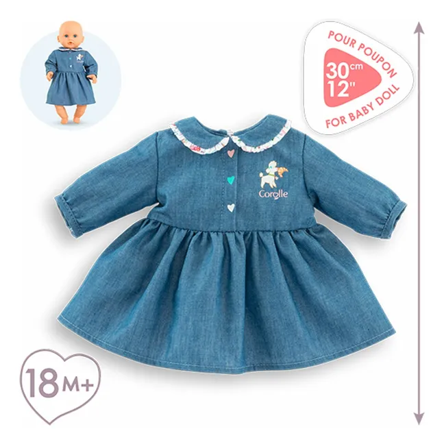 Robe Un week-end à Paris pour poupon 30 cm | Bleu jean