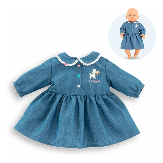 Robe Un week-end à Paris pour poupon 30 cm | Bleu jean